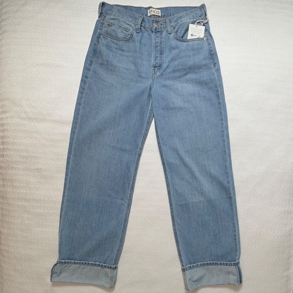 NWT Ética Stanton High-Rise Relaxed Cuff Jeans Women's W29 L32 - Picture 3 of 9